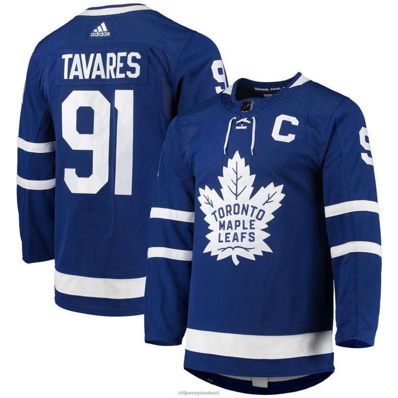 NHL Men Toronto Maple Leafs John Tavares Adidas Blue Home Captain Patch Primegreen Authentic Pro Player Jersey D002V1522 Clothing