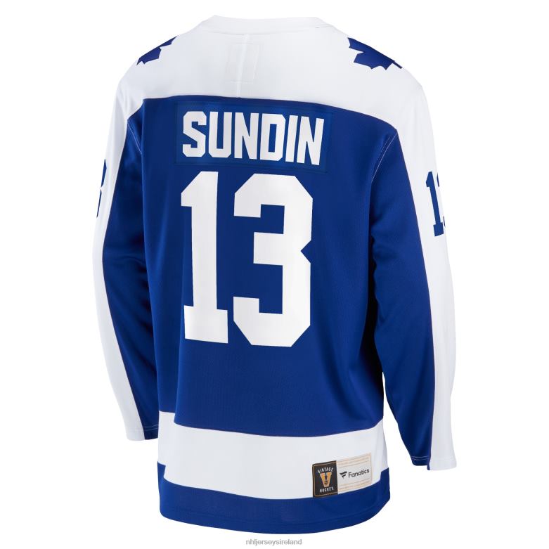 NHL Men Toronto Maple Leafs Mats Sundin Fanatics Branded Blue Breakaway Retired Player Jersey D002V418 Clothing