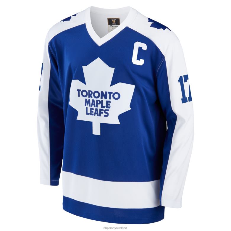 NHL Men Toronto Maple Leafs Wendel Clark Fanatics Branded Blue Breakaway Retired Player Jersey D002V270 Clothing