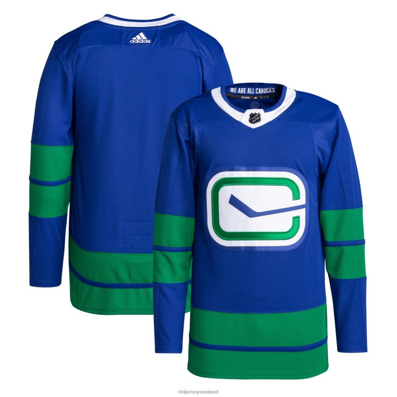 NHL Men Vancouver Canucks Adidas Blue Alternate Primegreen Authentic Pro Blank Jersey D002V1370 Clothing