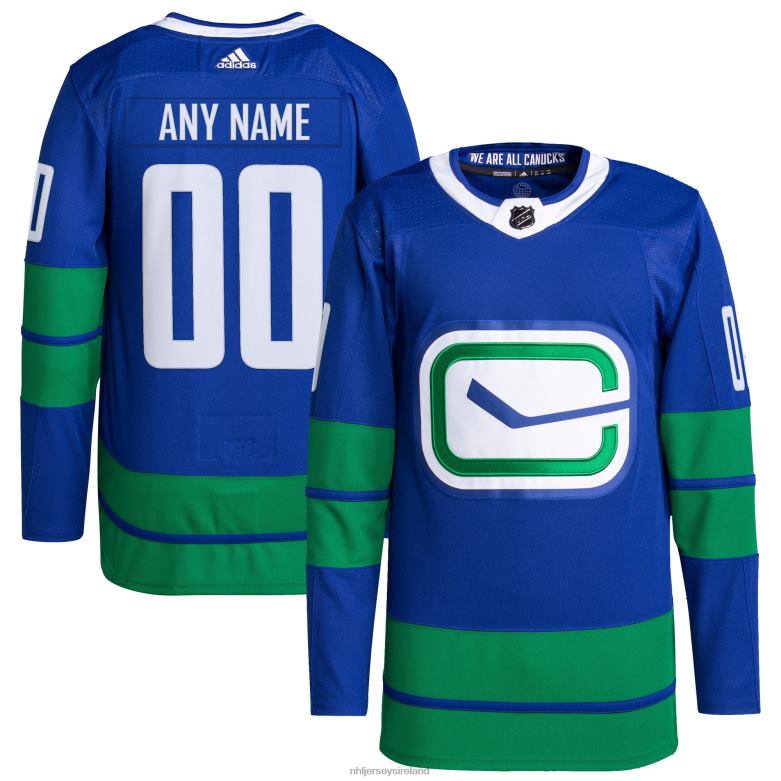 NHL Men Vancouver Canucks Adidas Royal Primegreen Authentic Pro Custom Jersey D002V2038 Clothing