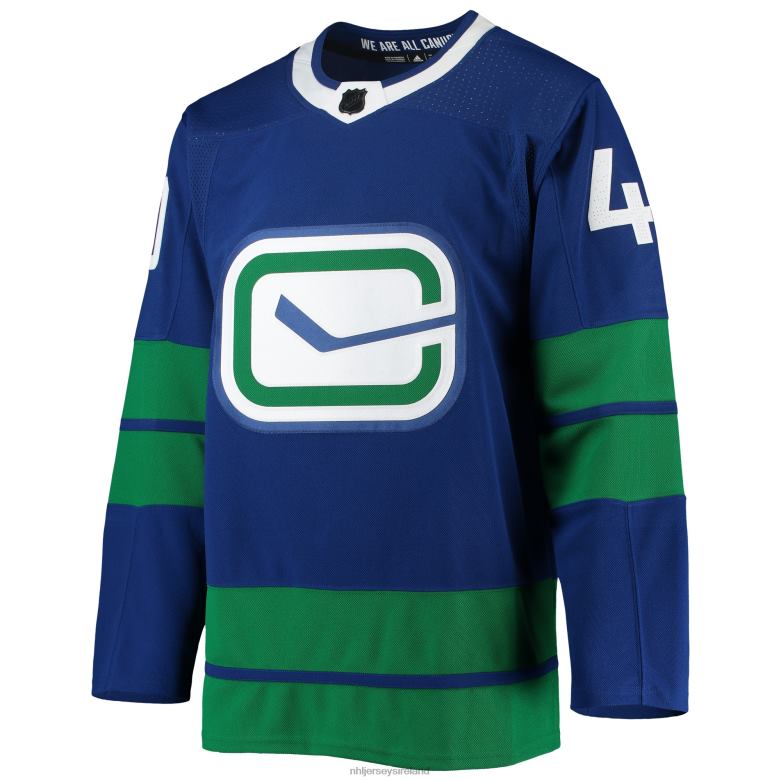 NHL Men Vancouver Canucks Elias Pettersson Adidas Blue 2020/21 Authentic Alternate Player Jersey D002V1804 Clothing
