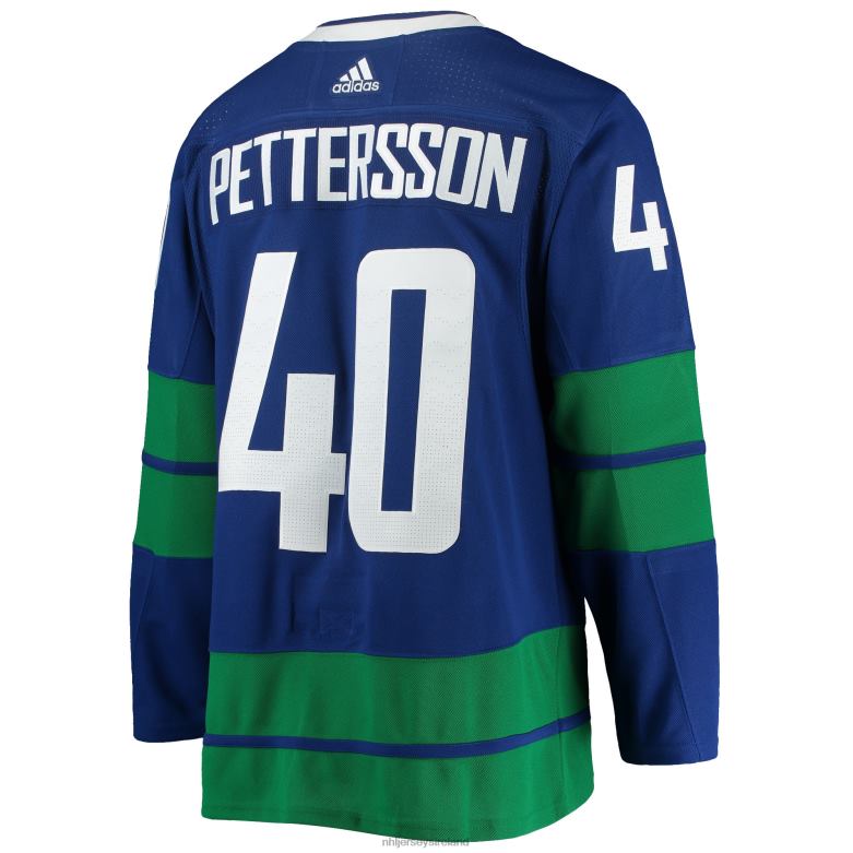 NHL Men Vancouver Canucks Elias Pettersson Adidas Blue 2020/21 Authentic Alternate Player Jersey D002V1804 Clothing