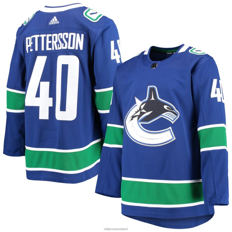 NHL Men Vancouver Canucks Elias Pettersson Adidas Blue 2020/21 Authentic Home Player Jersey D002V1963 Clothing