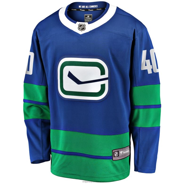 NHL Men Vancouver Canucks Elias Pettersson Fanatics Branded Royal 2019/20 Alternate Premier Breakaway Player Jersey D002V1920 Clothing
