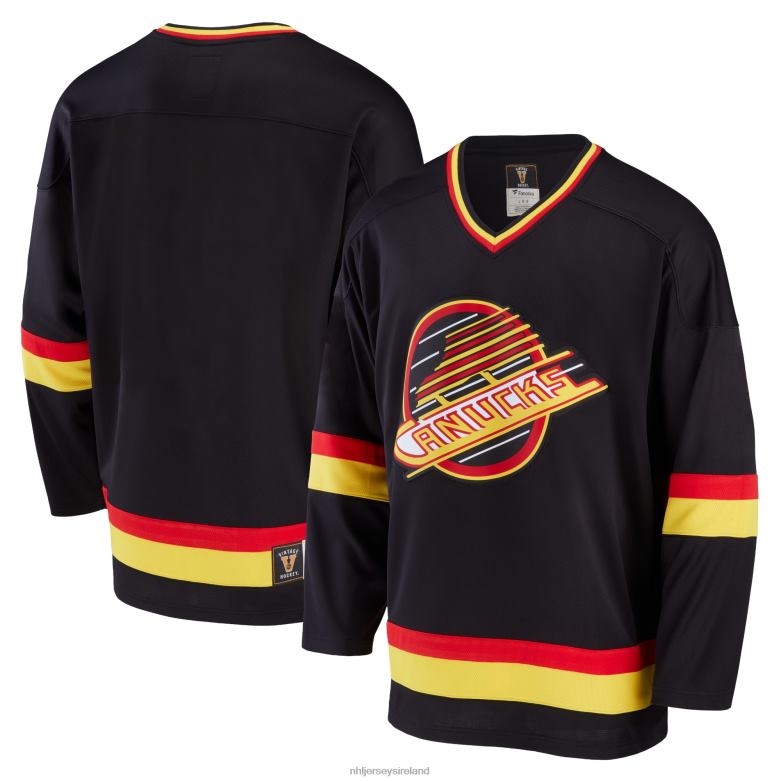 NHL Men Vancouver Canucks Fanatics Branded Black Premier Breakaway Heritage Jersey D002V444 Clothing