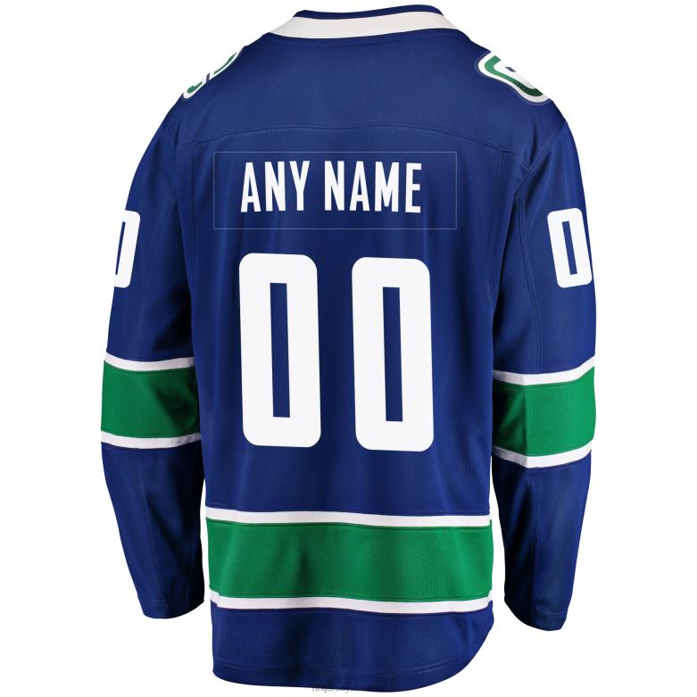 NHL Men Vancouver Canucks Fanatics Branded Blue Home Team Breakaway Custom Jersey D002V1389 Clothing