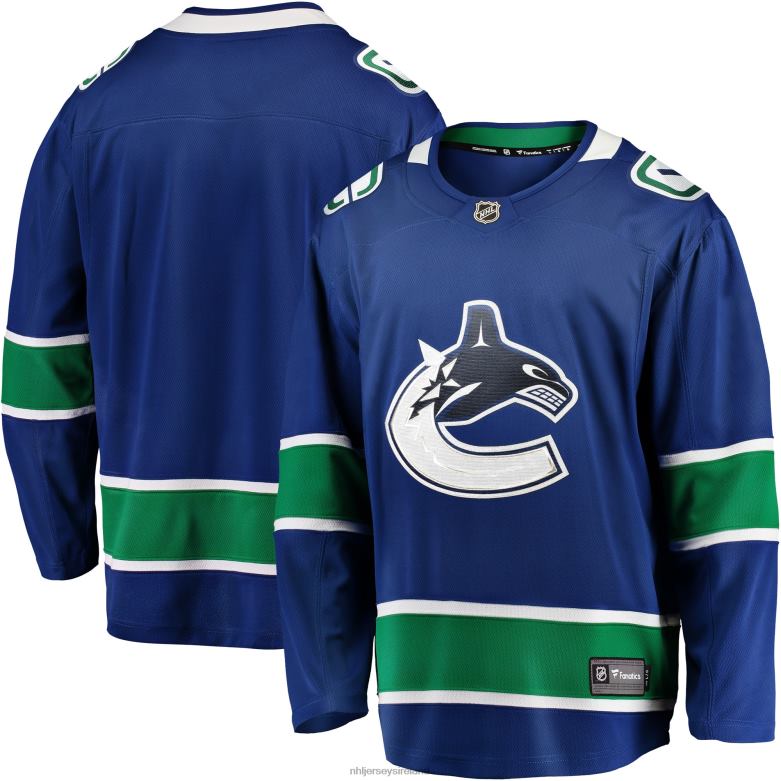 NHL Men Vancouver Canucks Fanatics Branded Blue Home Team Breakaway Jersey D002V893 Clothing
