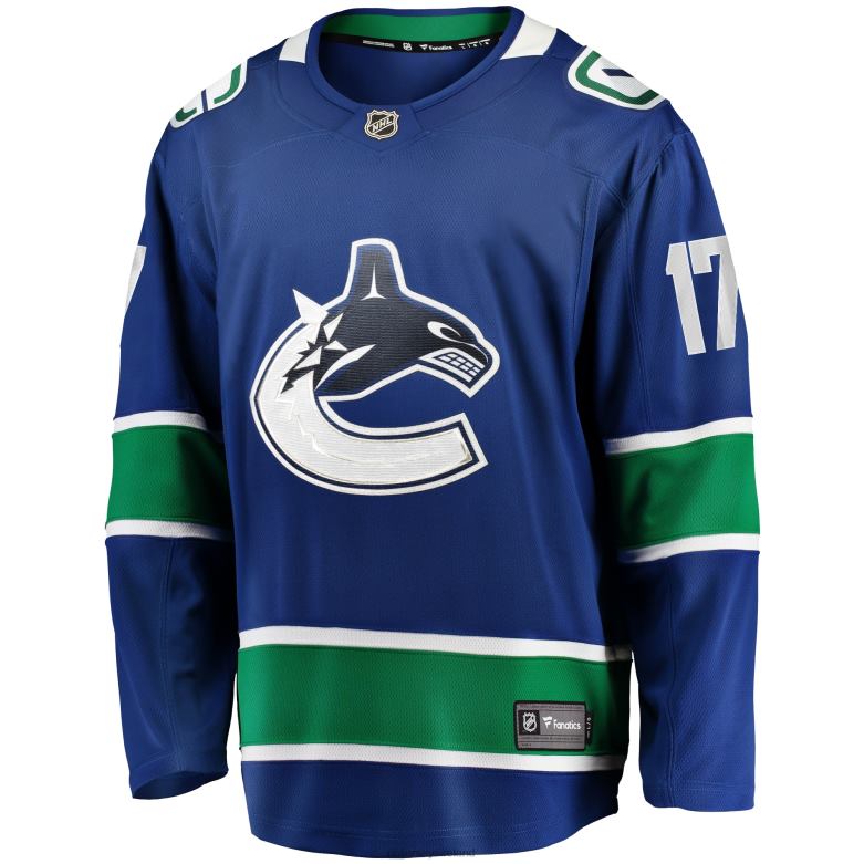 NHL Men Vancouver Canucks Filip Hronek Fanatics Branded Blue Home Breakaway Jersey D002V2004 Clothing