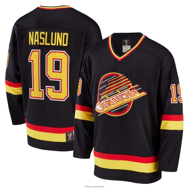 NHL Men Vancouver Canucks Markus Naslund Fanatics Branded Black Breakaway Retired Player Jersey D002V1930 Clothing