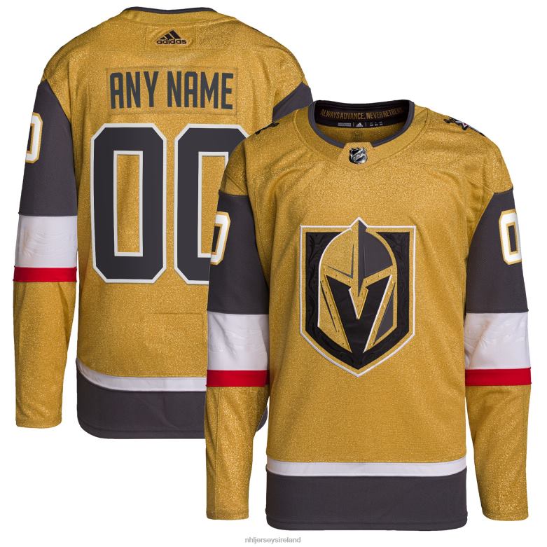 NHL Men Vegas Golden Knights Adidas Gold Home Authentic Primegreen Custom Jersey D002V2058 Clothing