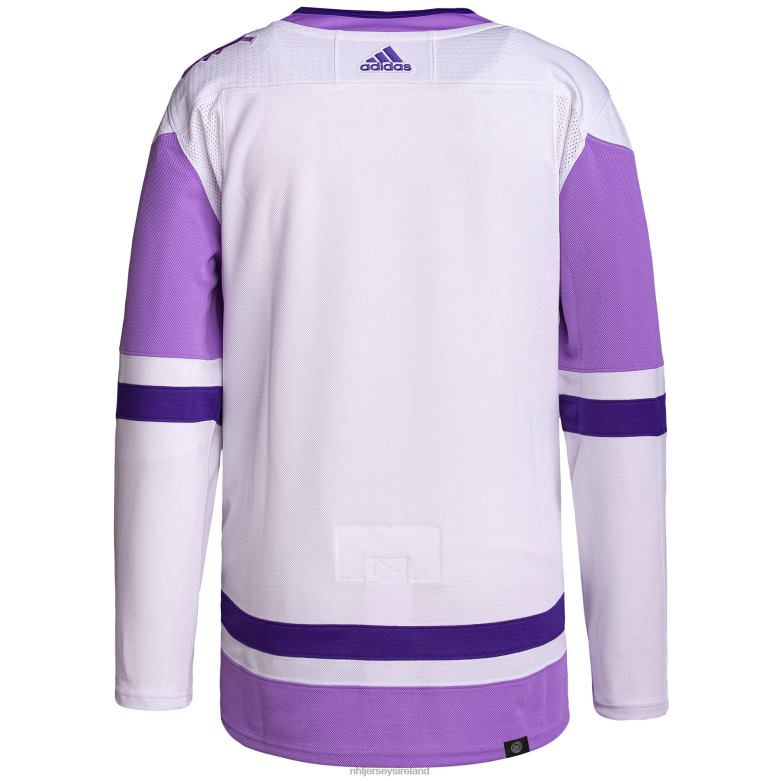 NHL Men Vegas Golden Knights Adidas White/Purple Hockey Fights Cancer Primegreen Authentic Blank Practice Jersey D002V627 Clothing