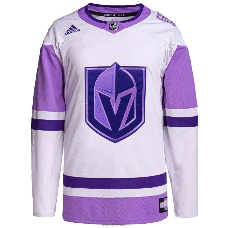 NHL Men Vegas Golden Knights Adidas White/Purple Hockey Fights Cancer Primegreen Authentic Custom Jersey D002V1959 Clothing