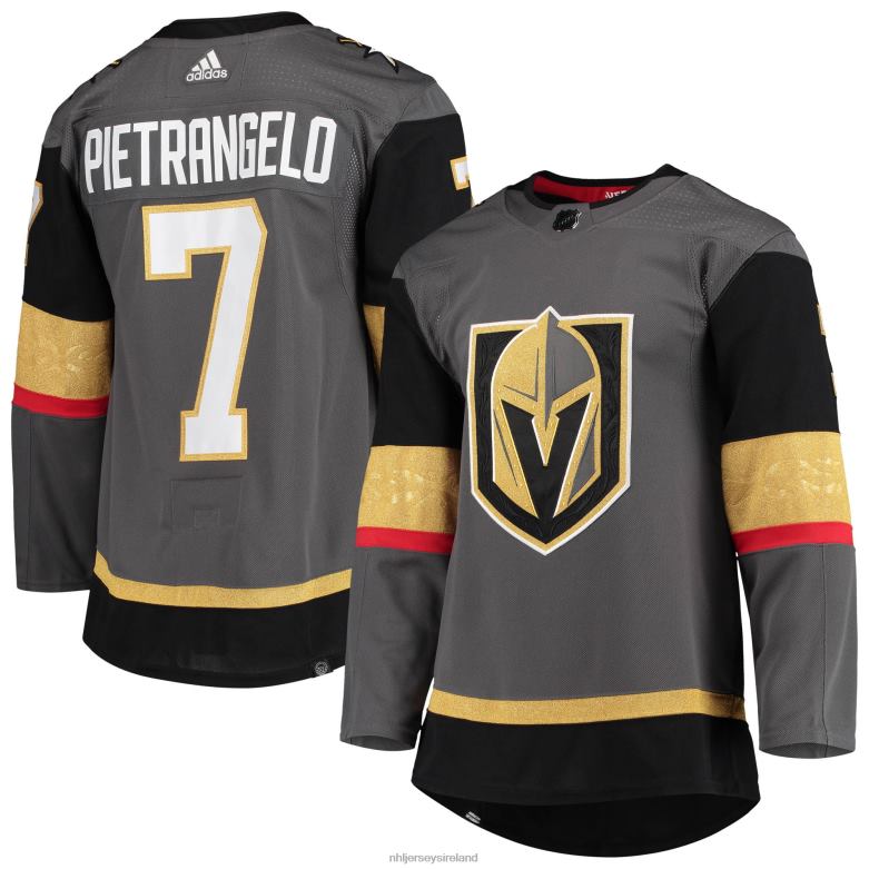 NHL Men Vegas Golden Knights Alex Pietrangelo Adidas Gray Alternate Primegreen Authentic Pro Player Jersey D002V899 Clothing