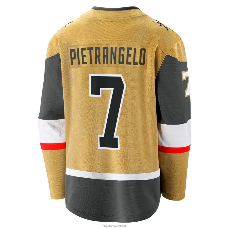 NHL Men Vegas Golden Knights Alex Pietrangelo Fanatics Branded Gold Alternate Premier Breakaway Player Jersey D002V2420 Clothing