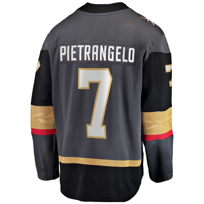 NHL Men Vegas Golden Knights Alex Pietrangelo Fanatics Branded Gray Alternate Premier Breakaway Player Jersey D002V617 Clothing