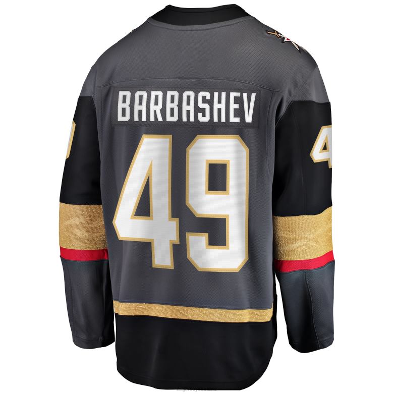 NHL Men Vegas Golden Knights Ivan Barbashev Fanatics Branded Gray Home Breakaway Jersey D002V2034 Clothing