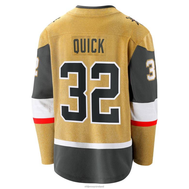 NHL Men Vegas Golden Knights Jonathan Quick Fanatics Branded Gold Home Breakaway Jersey D002V1436 Clothing