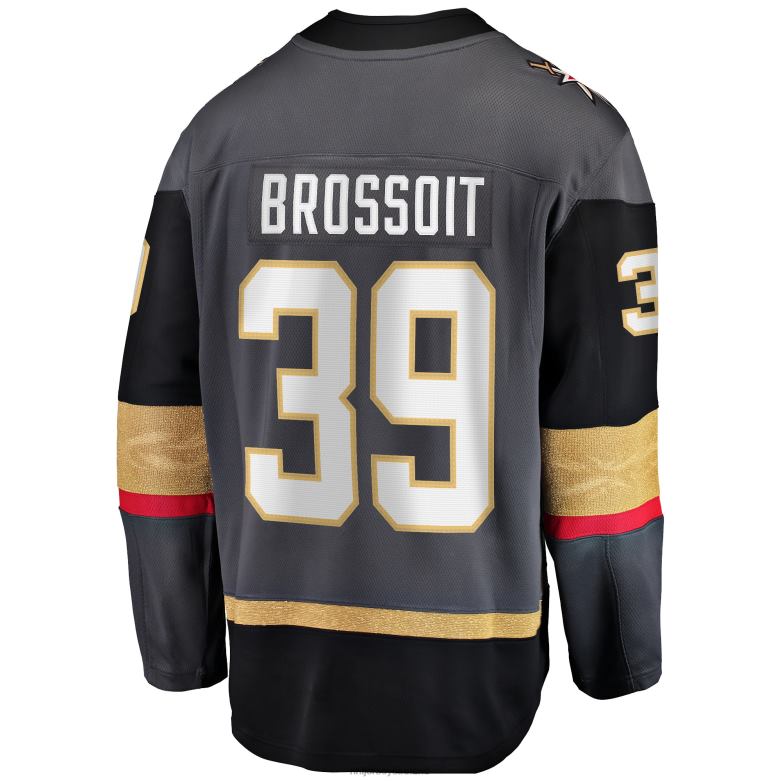 NHL Men Vegas Golden Knights Laurent Brossoit Fanatics Branded Gray Home Breakaway Player Jersey D002V1927 Clothing