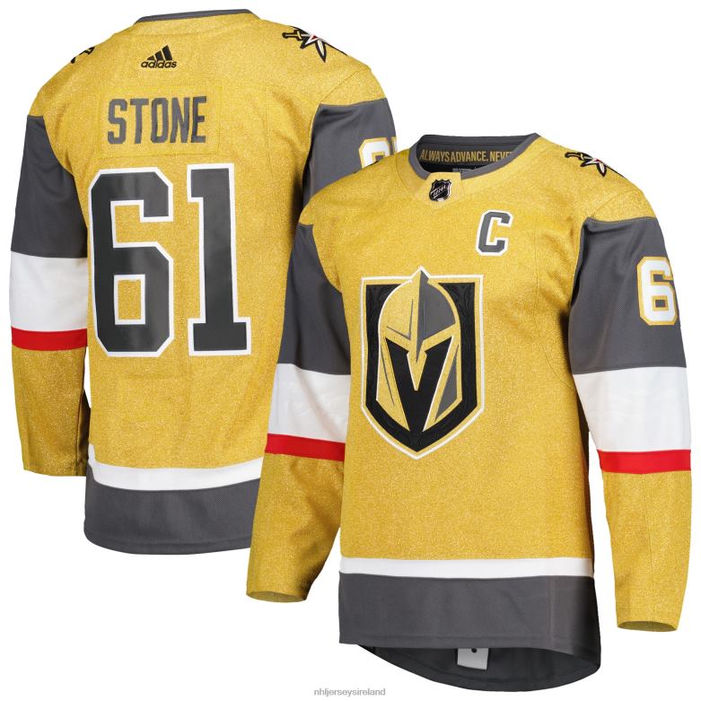 NHL Men Vegas Golden Knights Mark Stone Adidas Gold Captain Patch Primegreen Authentic Pro Alternate Player Jersey D002V1374 Clothing