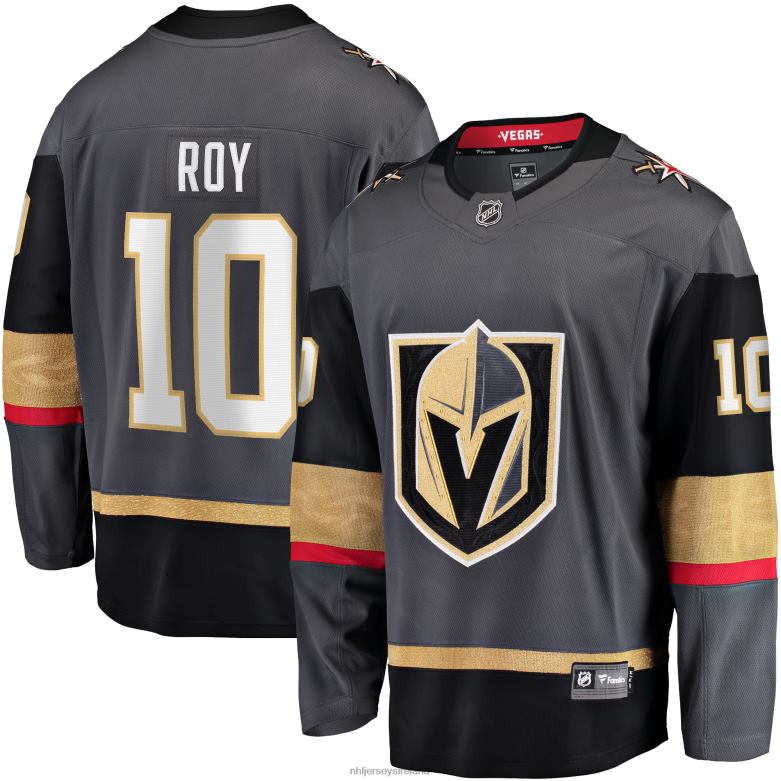 NHL Men Vegas Golden Knights Nicolas Roy Fanatics Branded Gray Home Breakaway Player Jersey D002V1676 Clothing