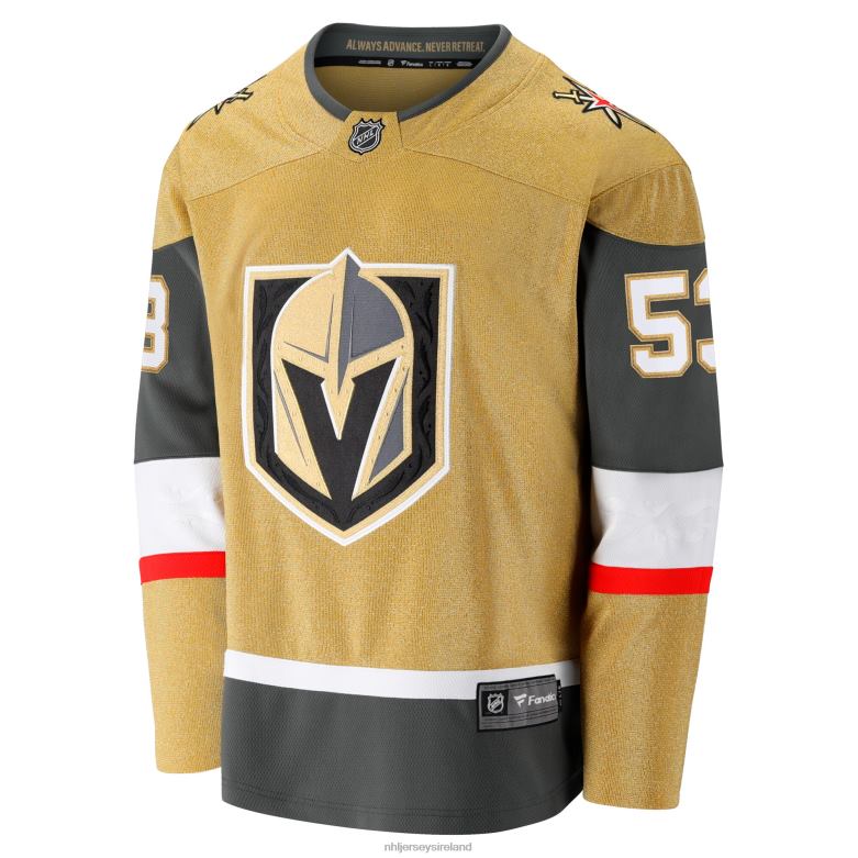 NHL Men Vegas Golden Knights Teddy Blueger Fanatics Branded Gold Home Breakaway Jersey D002V1515 Clothing