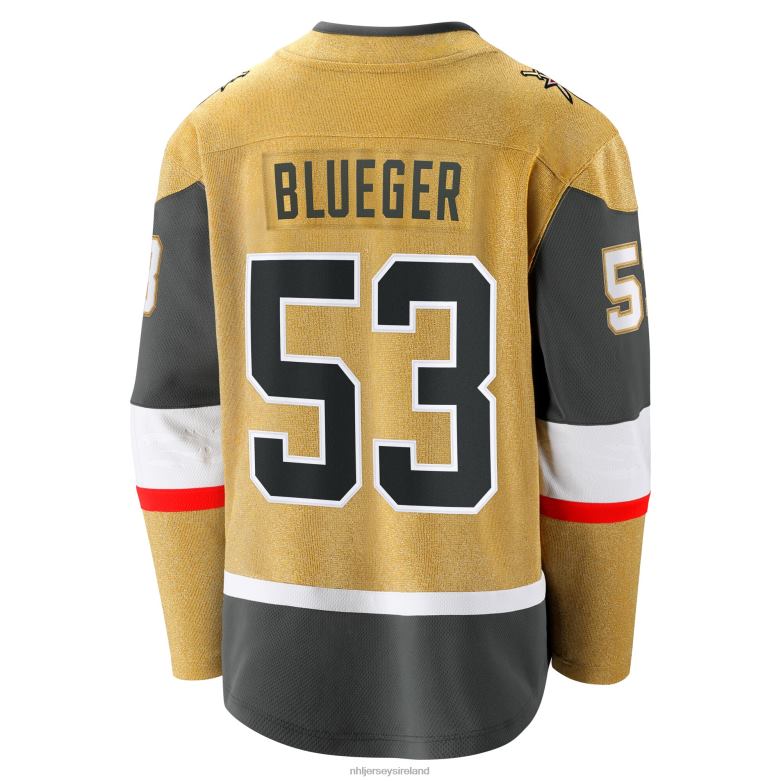 NHL Men Vegas Golden Knights Teddy Blueger Fanatics Branded Gold Home Breakaway Jersey D002V1515 Clothing