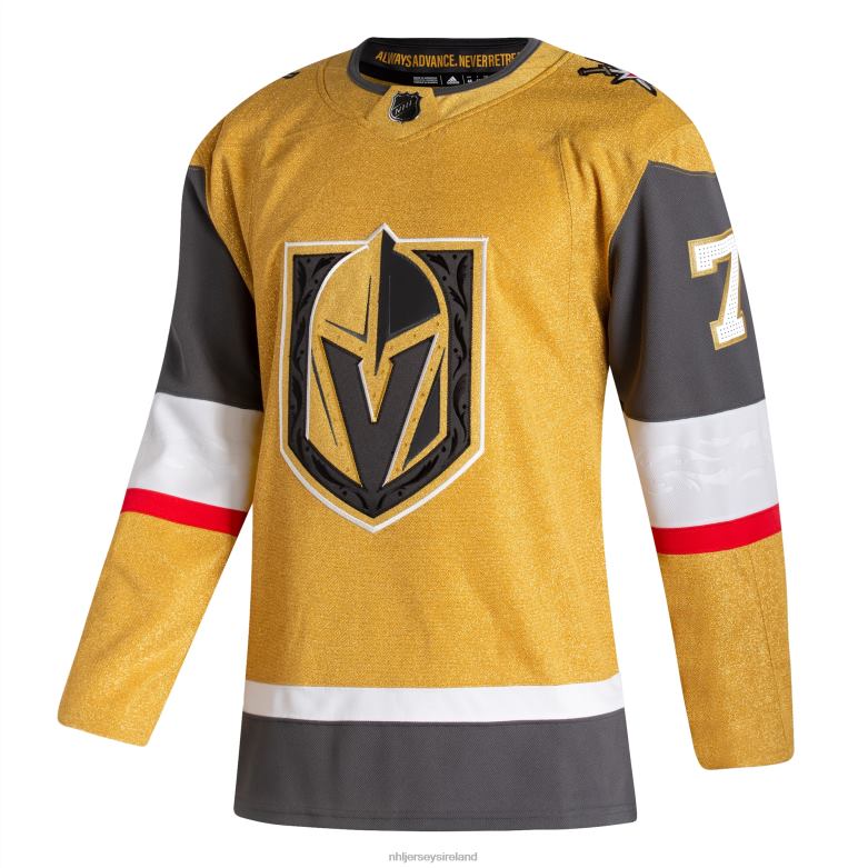 NHL Men Vegas Golden Knights William Karlsson Adidas Gold 2020/21 Home Authentic Player Jersey D002V1455 Clothing