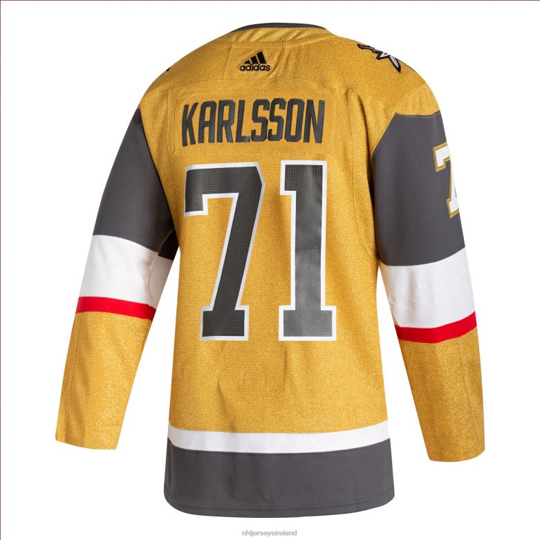 NHL Men Vegas Golden Knights William Karlsson Adidas Gold 2020/21 Home Authentic Player Jersey D002V1455 Clothing