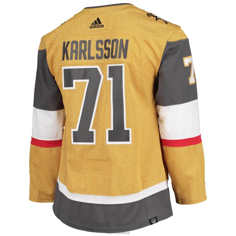 NHL Men Vegas Golden Knights William Karlsson Adidas Gold Home Primegreen Authentic Pro Player Jersey D002V2051 Clothing