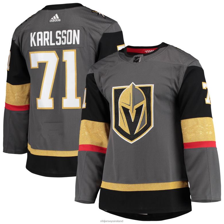 NHL Men Vegas Golden Knights William Karlsson Adidas Gray Alternate Primegreen Authentic Pro Player Jersey D002V548 Clothing