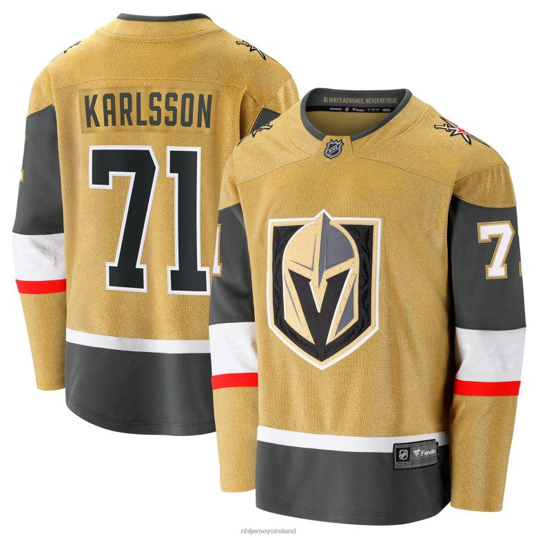 NHL Men Vegas Golden Knights William Karlsson Fanatics Branded Gold 2020/21 Home Premier Breakaway Player Jersey D002V539 Clothing