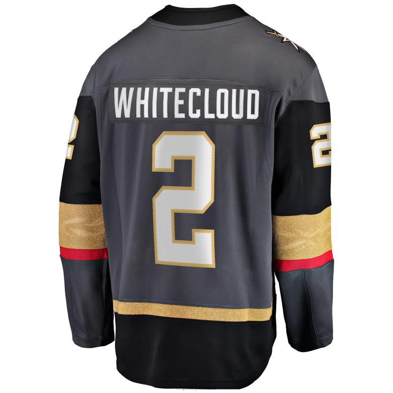 NHL Men Vegas Golden Knights Zach Whitecloud Fanatics Branded Gray Alternate Breakaway Jersey D002V690 Clothing