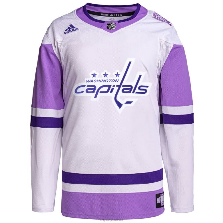 NHL Men Washington Capitals Adidas White/Purple Hockey Fights Cancer Primegreen Authentic Custom Jersey D002V2020 Clothing