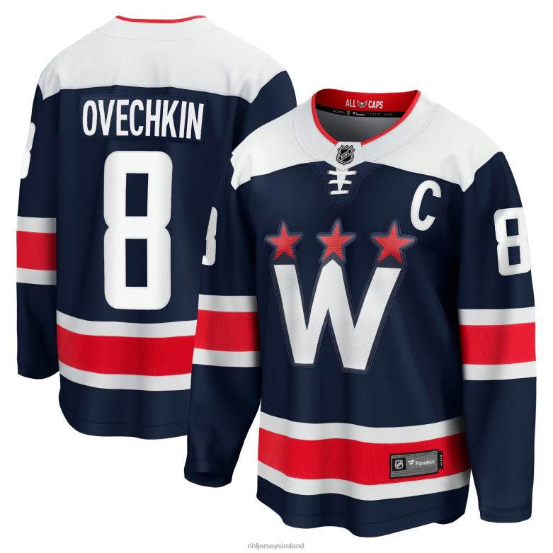 NHL Men Washington Capitals Alexander Ovechkin Fanatics Branded Navy 2020/21 Alternate Premier Breakaway Player Jersey D002V49 Clothing