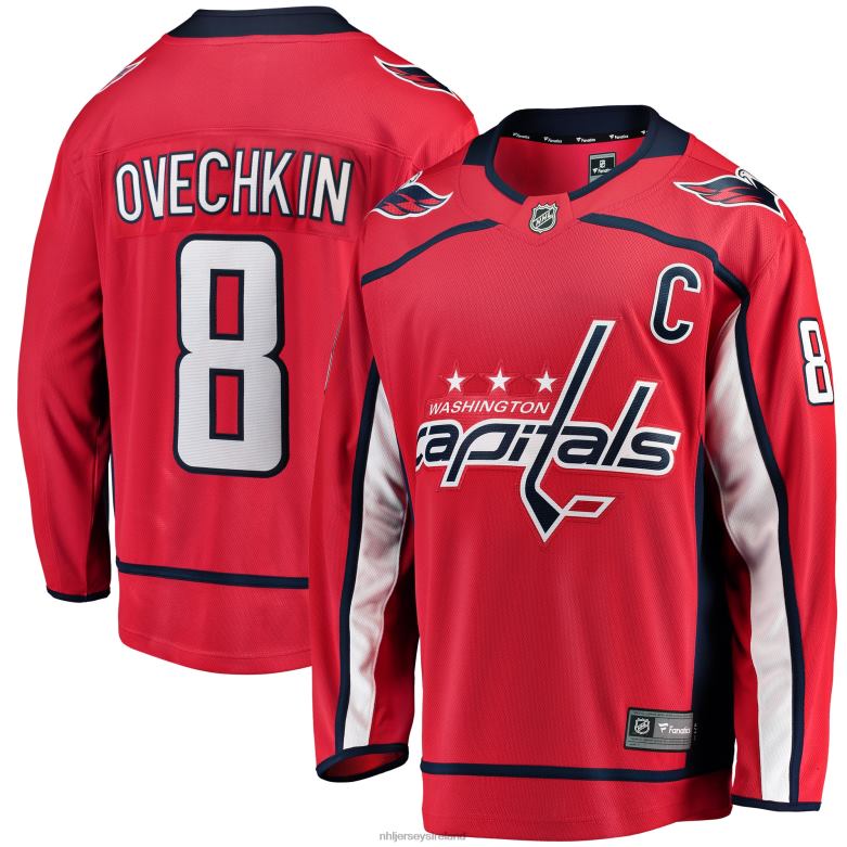NHL Men Washington Capitals Alexander Ovechkin Fanatics Branded Red Breakaway Player Jersey D002V38 Clothing