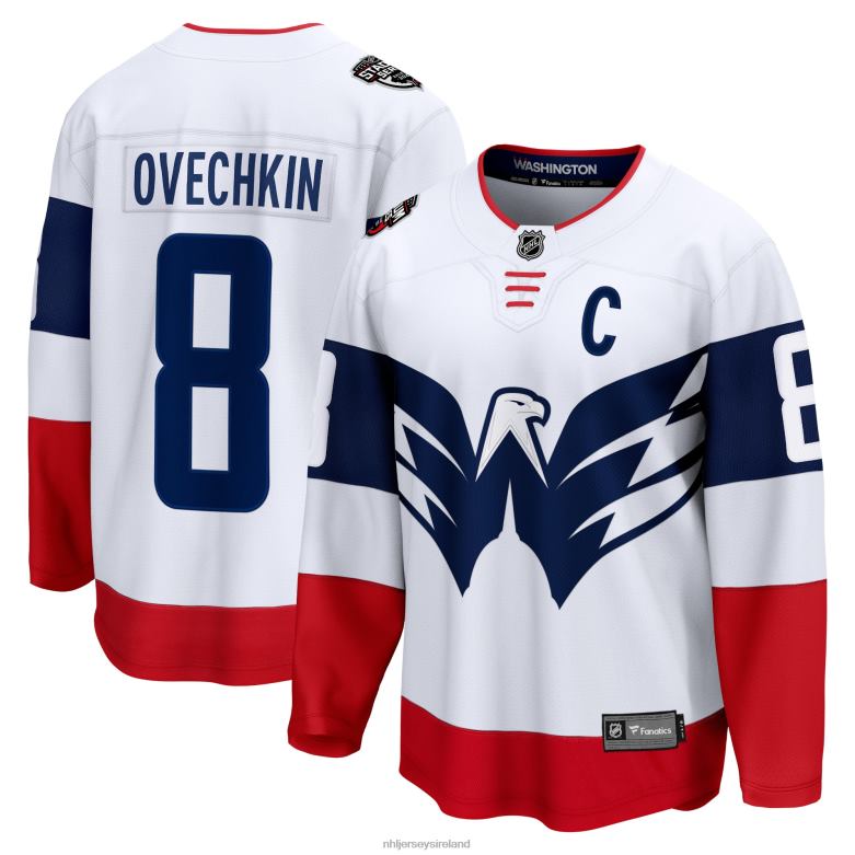 NHL Men Washington Capitals Alexander Ovechkin Fanatics Branded White 2023 Stadium Series Breakaway Player Jersey D002V159 Clothing