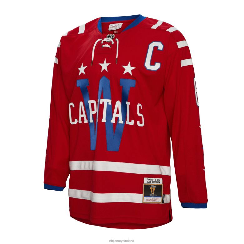 NHL Men Washington Capitals Alexander Ovechkin Mitchell  Ness Red 2015 Blue Line Player Jersey D002V162 Clothing