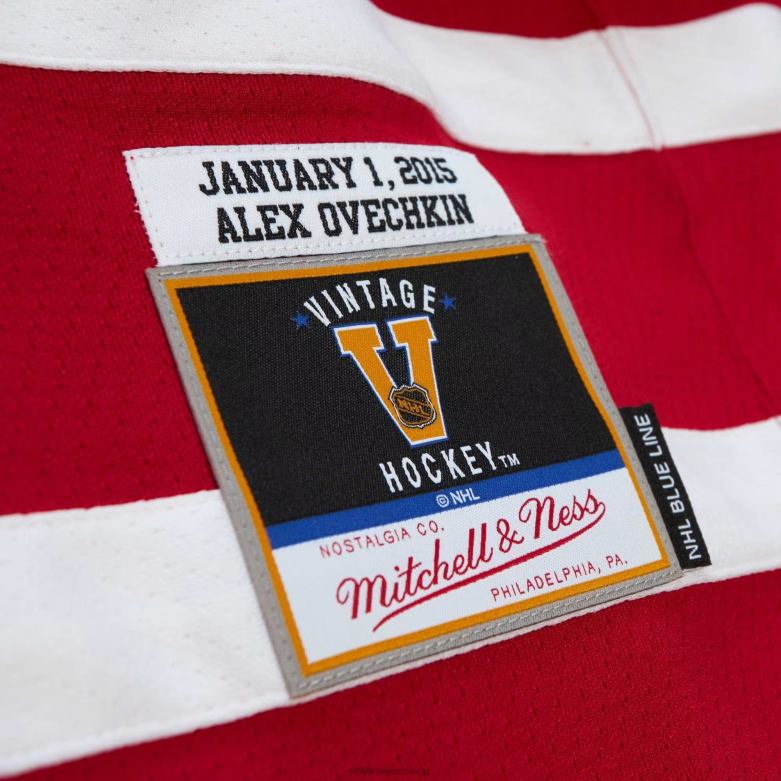 NHL Men Washington Capitals Alexander Ovechkin Mitchell  Ness Red 2015 Blue Line Player Jersey D002V162 Clothing