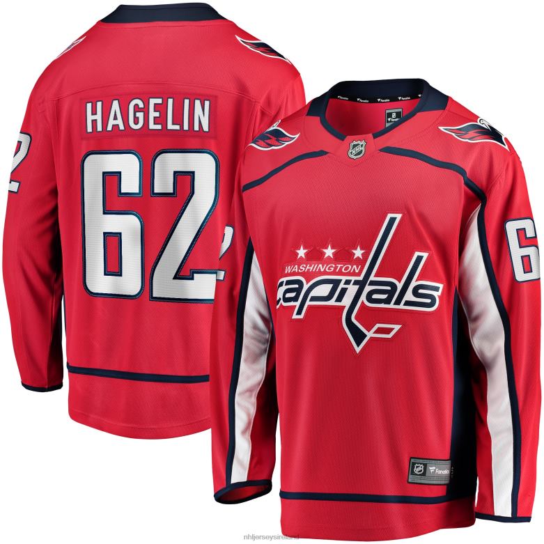 NHL Men Washington Capitals Carl Hagelin Fanatics Branded Red Replica Player Jersey D002V1845 Clothing