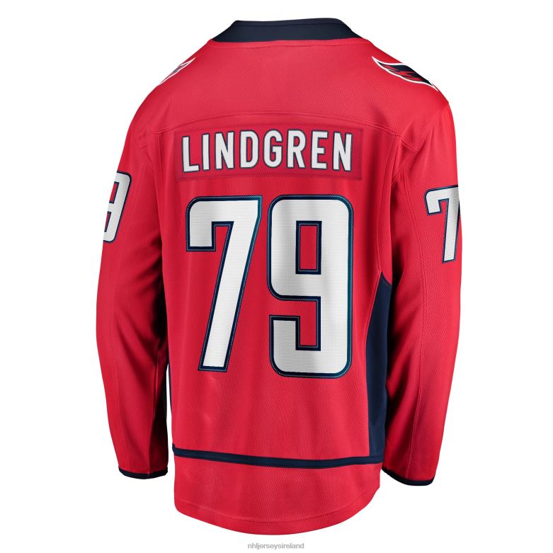 NHL Men Washington Capitals Charlie Lindgren Fanatics Branded Red Home Breakaway Player Jersey D002V1558 Clothing