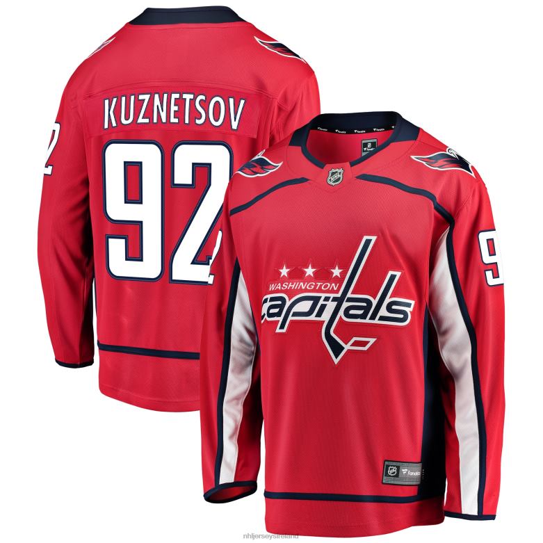NHL Men Washington Capitals Evgeny Kuznetsov Fanatics Branded Red Home Breakaway Player Jersey D002V1391 Clothing