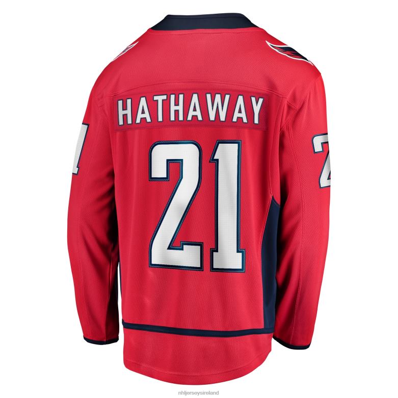 NHL Men Washington Capitals Garnet Hathaway Fanatics Branded Red Replica Player Jersey D002V1334 Clothing
