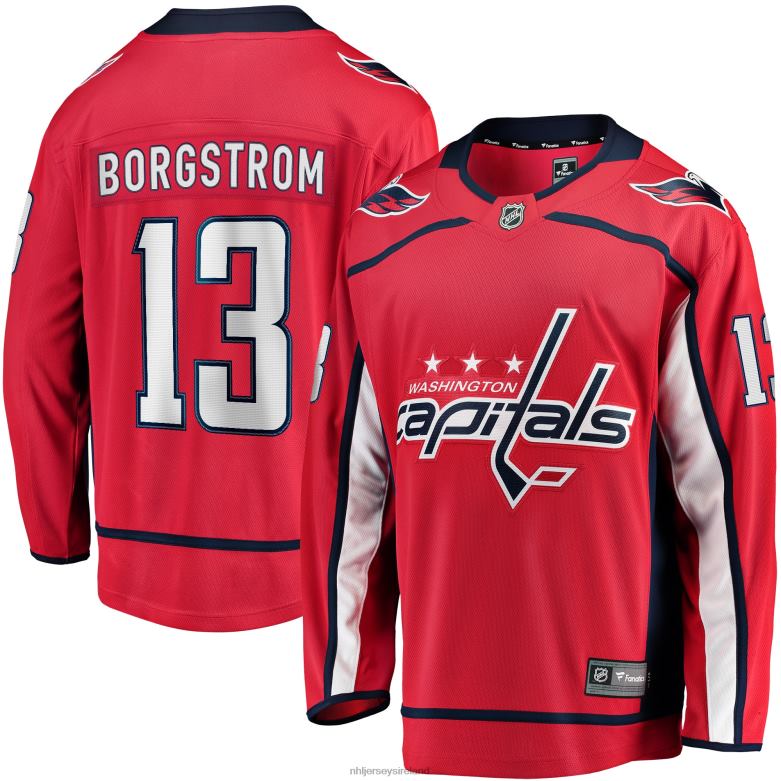 NHL Men Washington Capitals Henrik Borgstrom Fanatics Branded Red Home Breakaway Player Jersey D002V2220 Clothing