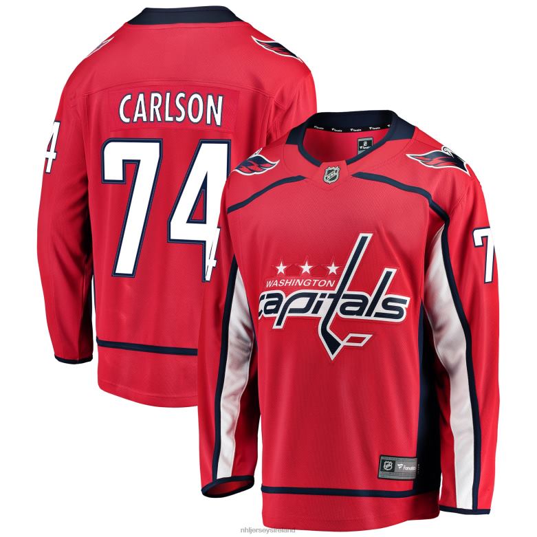 NHL Men Washington Capitals John Carlson Fanatics Branded Red Home Breakaway Player Jersey D002V1314 Clothing