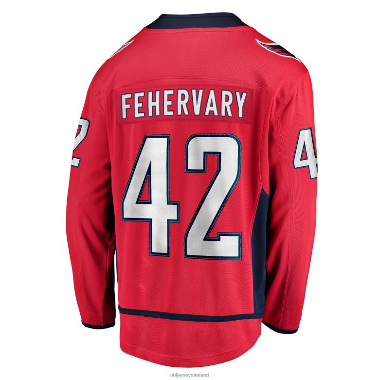 NHL Men Washington Capitals Martin Fehervary Fanatics Branded Red Home Breakaway Player Jersey D002V2436 Clothing