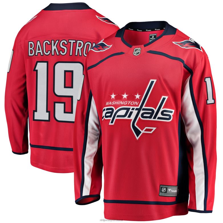 NHL Men Washington Capitals Nicklas Backstrom Fanatics Branded Red Breakaway Player Jersey D002V419 Clothing