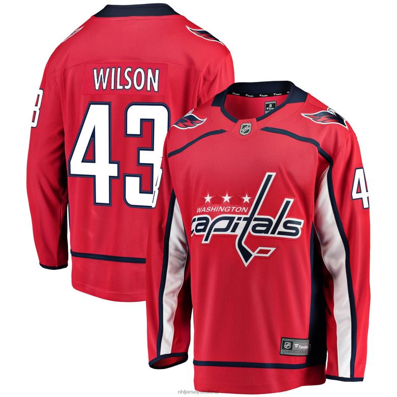 NHL Men Washington Capitals Tom Wilson Fanatics Branded Red Home Premier Breakaway Player Jersey D002V242 Clothing