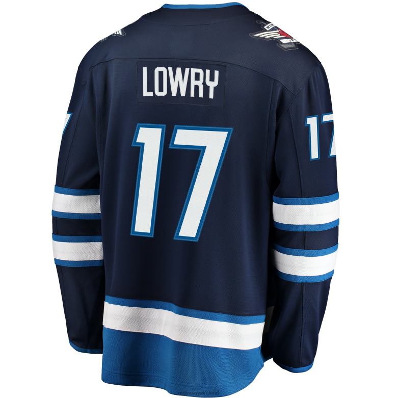 NHL Men Winnipeg Jets Adam Lowry Fanatics Branded Navy Breakaway Replica Jersey D002V1541 Clothing