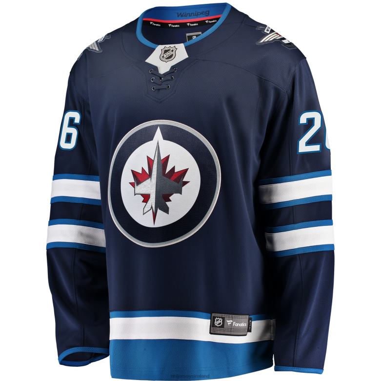 NHL Men Winnipeg Jets Blake Wheeler Fanatics Branded Navy Breakaway Replica Jersey D002V1519 Clothing